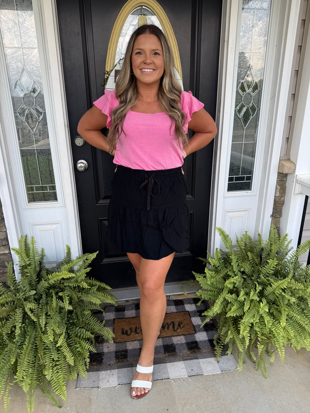 Umgee black tiered skirt