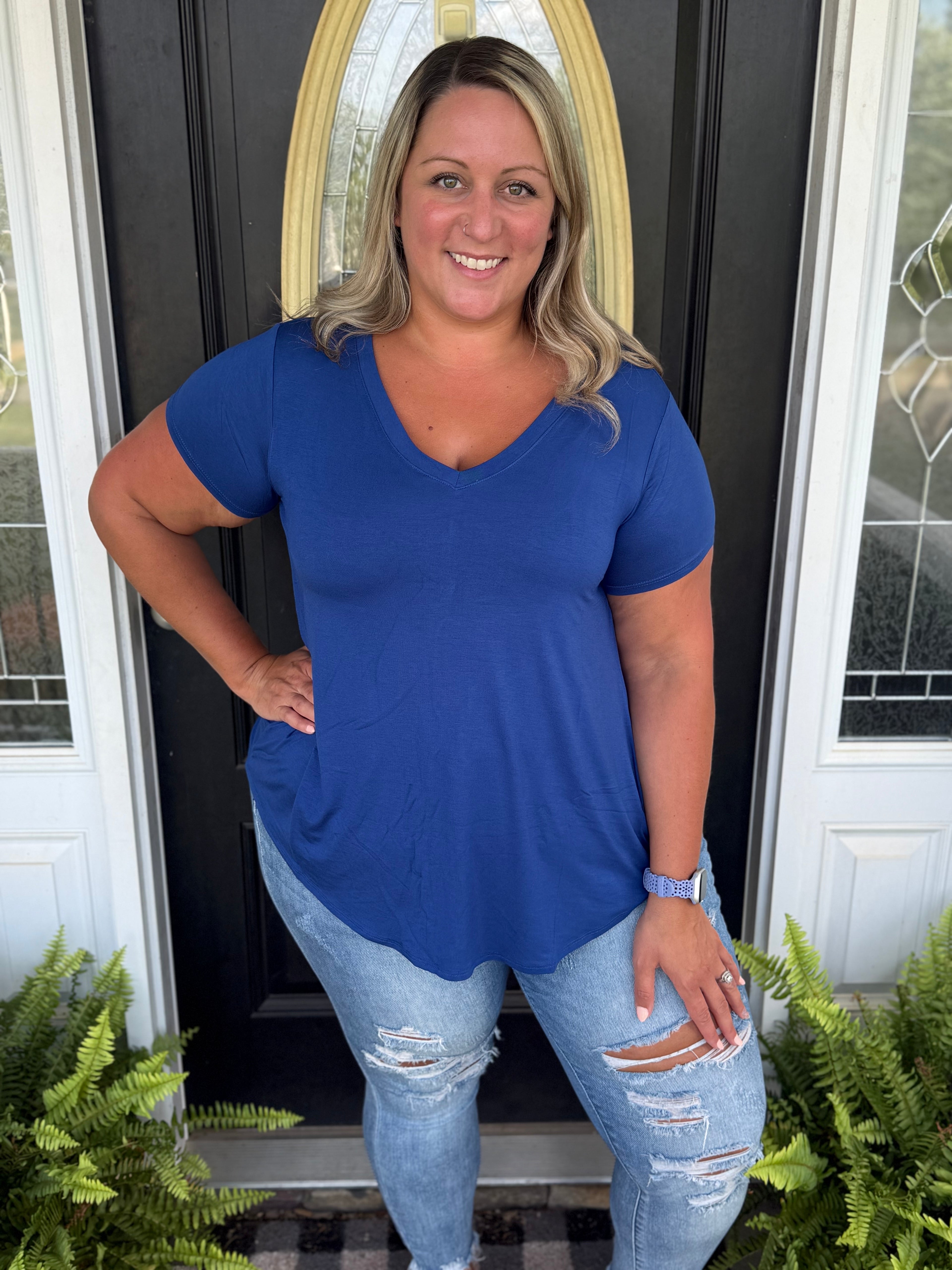 Royal Basic V Neck Tee